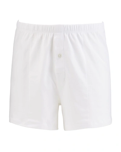 Shop Hanro Men's Sporty Mercerized Cotton Boxers In White