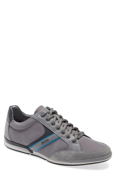 Shop Hugo Boss Saturn Low Top Sneaker In Medium Grey