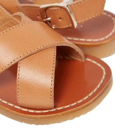 Shop Bonpoint Adeline Leather Sandals In Caramel