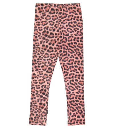 Shop Molo Niki Cotton-blend Leggings In Rose Jaguar