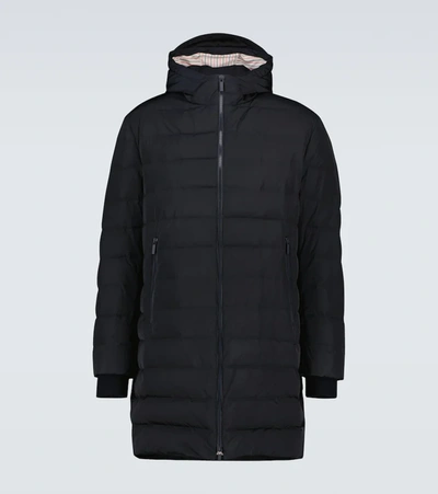Shop Thom Browne Down-filled Hooded Coat In Navy
