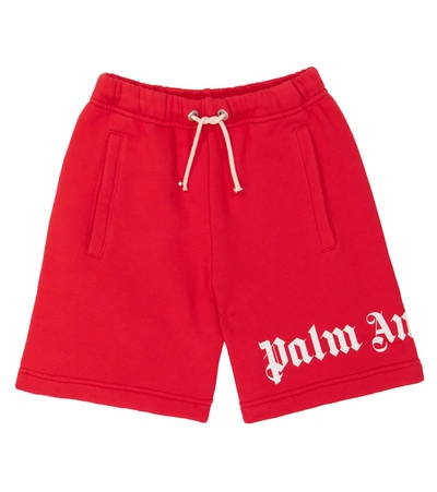 Palm Angels Logo-print Track Shorts In Red White