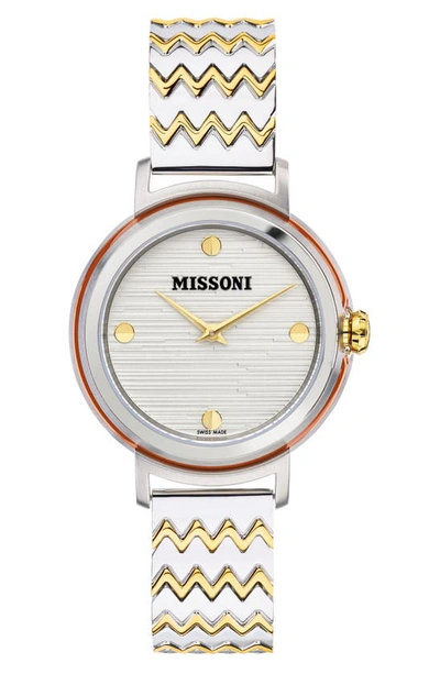 Shop Missoni Fiammato Bracelet Watch, 37mm In Two Tone