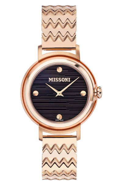 Shop Missoni Fiammato Bracelet Watch, 37mm In Ip Rose Gold