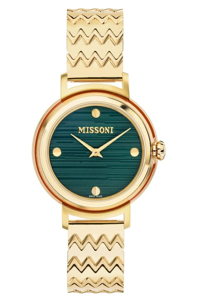 Shop Missoni Fiammato Bracelet Watch, 37mm In Ip Champagne