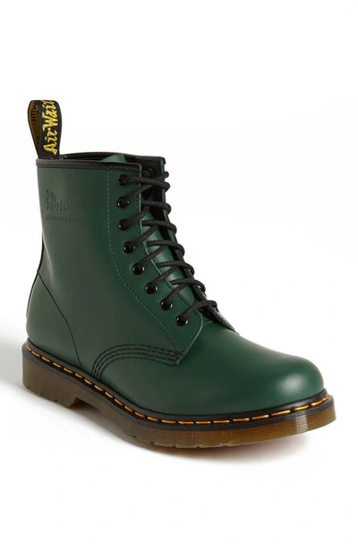 Dr. Martens 1460 Smooth Leather Lace Up Boots In Green