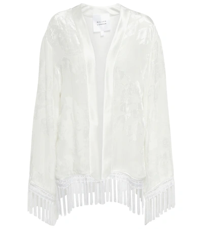 Shop Galvan Fringed Kimono Jacket In White