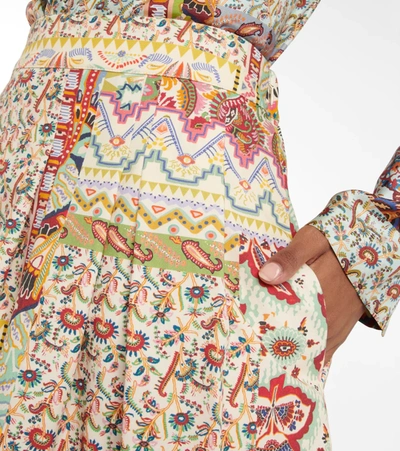 Shop Etro Printed Midi Skirt In Beige
