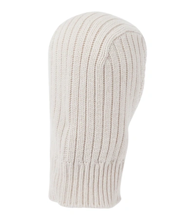 The Row Everest Rib Cashmere Knit Balaclava In Dove