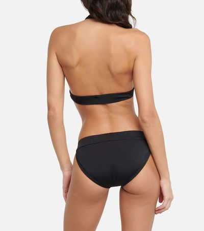 Shop Norma Kamali Crossover Halterneck Bikini Top In Black