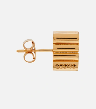 Shop Loewe Anagram Sterling Silver Earrings In Gold