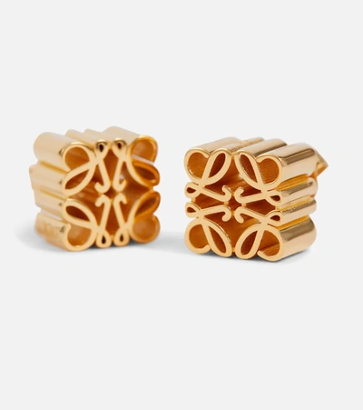 Loewe Gold-plated Anagram Stud Earrings In Gold