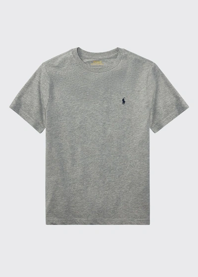 Shop Ralph Lauren Boy's Cotton Jersey V-neck Tee In Heather