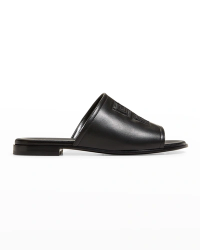Shop Givenchy 4g Lambskin Flat Mule Sandals In 001 Black