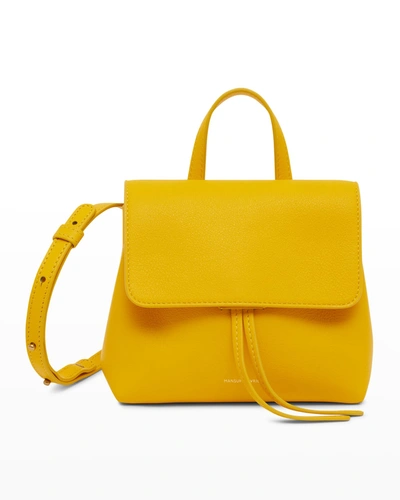 Shop Mansur Gavriel Lady Mini Soft Leather Messenger Bag In Marigold