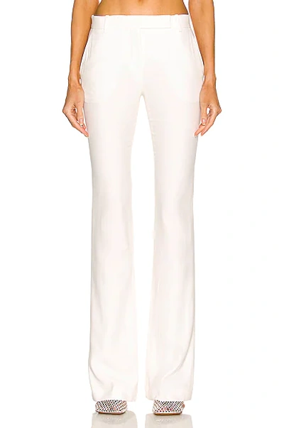 Alexander Mcqueen Leaf Crepe Classic Suiting Pants In Light Ivory