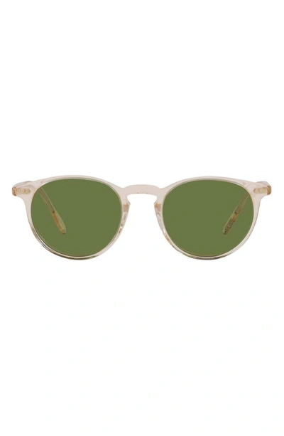 Shop Oliver Peoples Riley 49mm Round Sunglasses In Light Beige