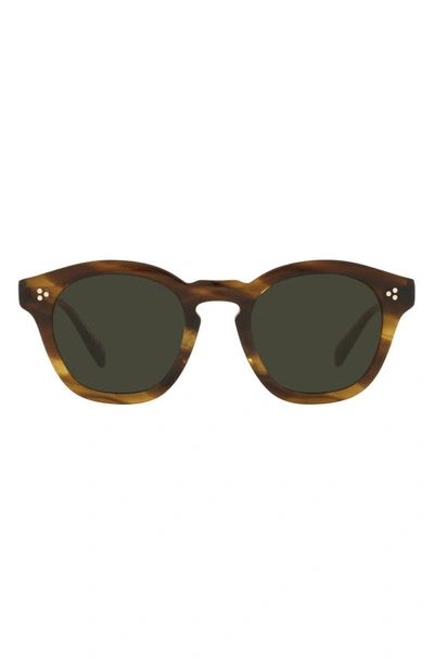 Shop Oliver Peoples Boudreau La 48mm Sunglasses In Dark Brown