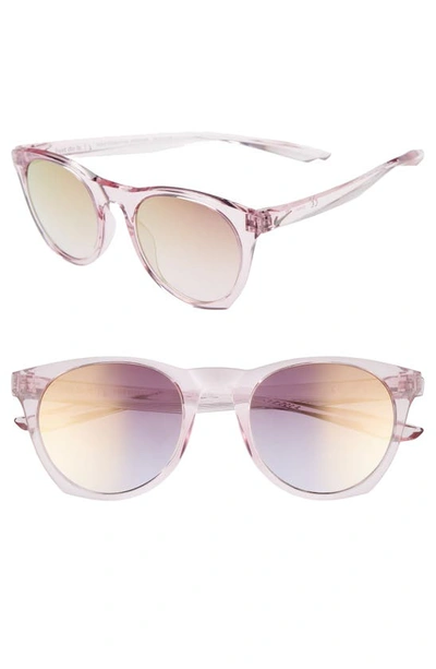 Shop Nike Essential Horizon 51mm Mirror Sunglasses In Plum Chalk/ Pink