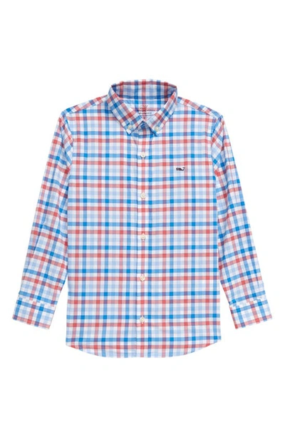 Vineyard Vines Button-down Performance Shirt In Jetty Red