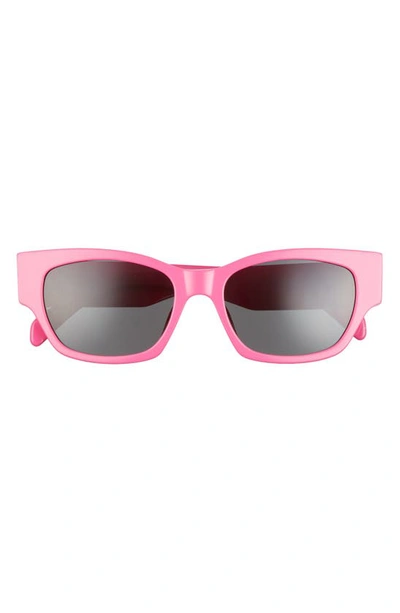 Shop Celine 54mm Cat Eye Sunglasses In Shiny Fuxia / Smoke
