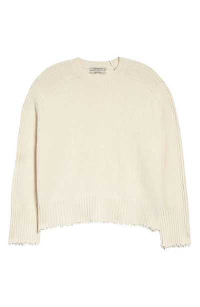 Shop Allsaints Kiera Cashmere Blend Crewneck Sweater In Ivory White