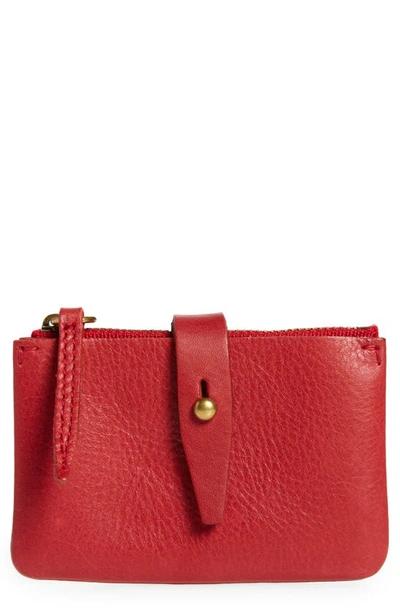 Shop Madewell The Leather Accordion Wallet In Pomegranate Seed