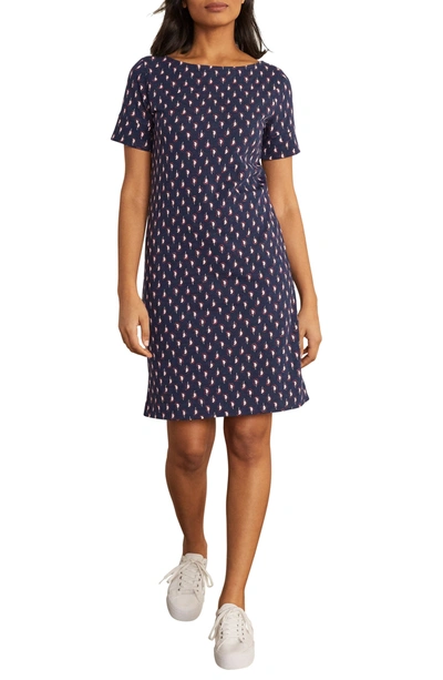 Shop Boden Darcey Jersey T-shirt Dress In Navy Cherry Red, Paisley Stamp