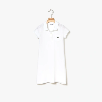 Shop Lacoste Kids' Cotton Polo Dress - 2 Years In White