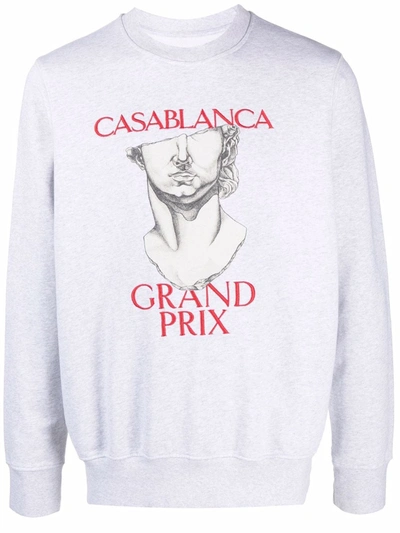 Casablanca Grand Prix Organic Cotton Sweatshirt In Grau
