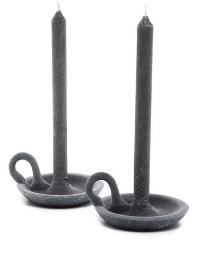 Shop Lex Pott Tallow Set Of Two Candles In Black
