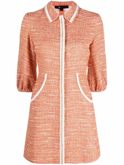 Maje Rimoda Three-quarter Sleeve Dress In Orange | ModeSens