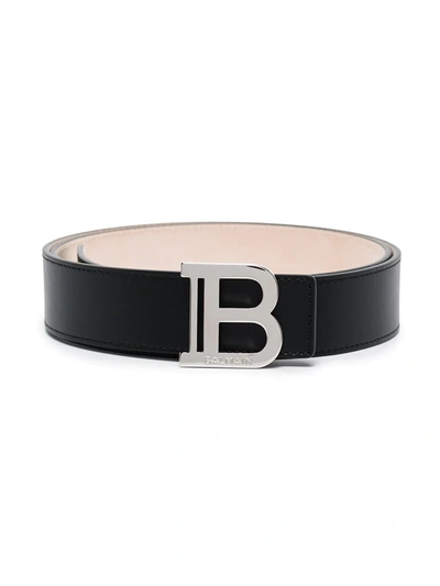 Shop Balmain B-logo Buckle Belt In Black