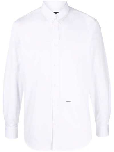 Shop Dsquared2 Logo-print Cotton Shirt In White