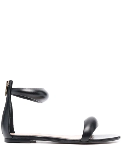 Shop Gianvito Rossi Bijoux Padded Flat Sandals In Black