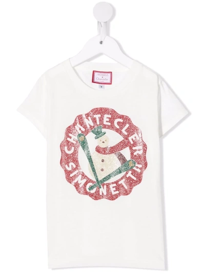 Simonetta Teen Slogan-print Cotton T-shirt In White