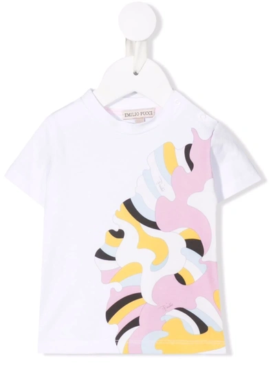 Shop Emilio Pucci Junior Abstract-print T-shirt In White