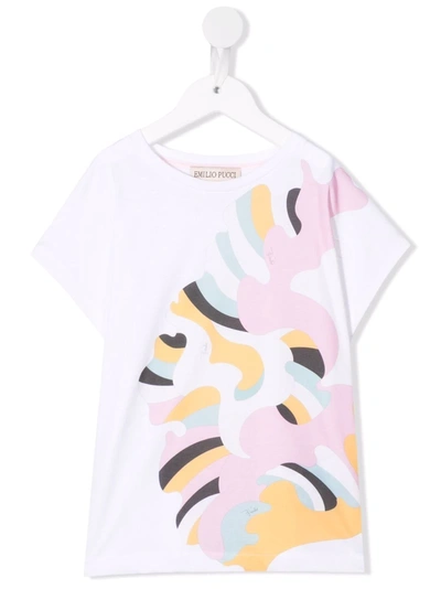 Shop Emilio Pucci Junior Abstract-print T-shirt In White