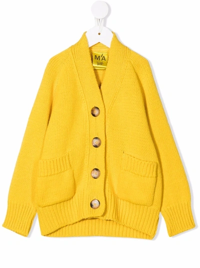 Shop Marques' Almeida V-neck Cotton Cardigan In Yellow