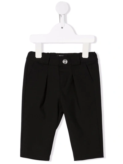 Shop Balmain Pleat-detail Four-pocket Trousers In Black