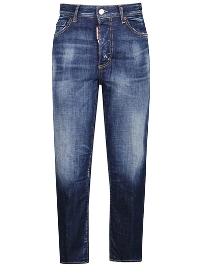 Shop Dsquared2 Boston Jeans In Navy Blue