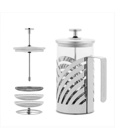 Shop Ovente French Press Carafe Coffee Tea Maker In Silver-tone