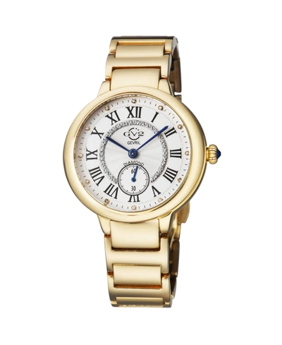 Gevril Gv2 Women's Rome Gold-tone Ion Plating Swiss Quartz Bracelet Watch 36 Mm In Gold-tone