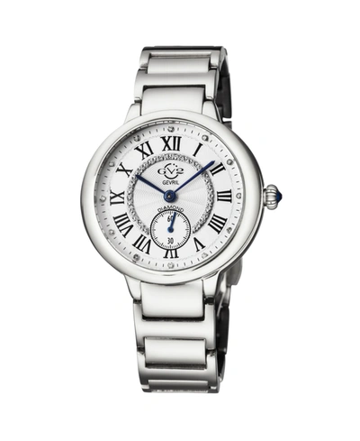 Gevril Gv2 Women's Rome Silver-tone Stainless Steel Swiss Quartz Bracelet Watch 36 Mm In Silver-tone