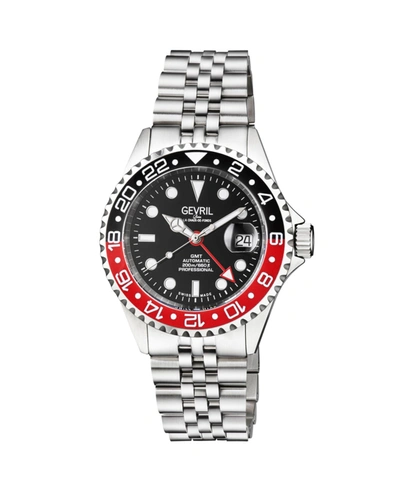 Shop Gevril Men's Wall Street Silver-tone Stainless Steel Swiss Automatic Bracelet Watch 43 Mm