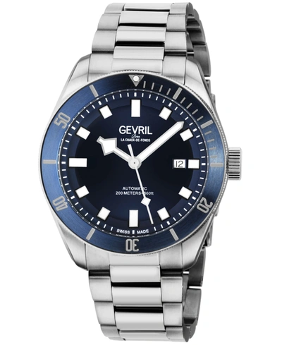 Gevril Men's Yorkville Silver-tone Stainless Steel Swiss Automatic Bracelet Watch 43mm In Silver-tone