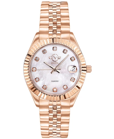 Shop Gevril Gv2 Women's Naples Rose-tone Ion Plating Swiss Quartz Bracelet Watch 34 Mm In Rose Gold-tone