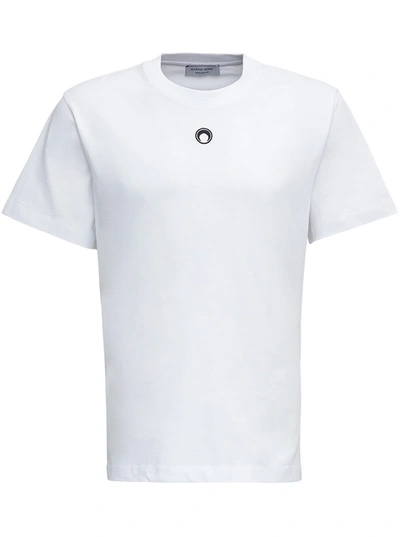 Shop Marine Serre White Cotton T-shirt With Moon Logo