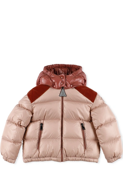 Shop Moncler Enfant Padded Hooded Jacket In Pink