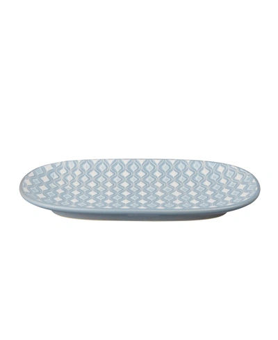 Shop Denby Impression Accent Medium Oblong Platter In Medium Blue